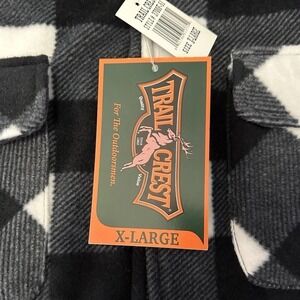 Trail Crest Men's Black White Buffalo Plaid Sherpa Lined Vest XLarge Outdoors